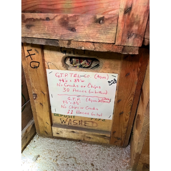 Insulator Collection g.t.p.tel.co aqua 4 1/2 inches high 3 1/8 width no cracks or chips 30 pieces on