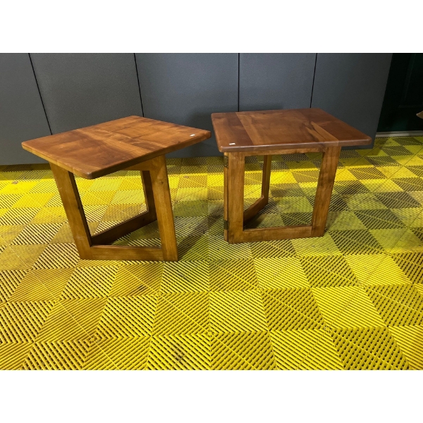 Modern Teak Folding End tables X 2