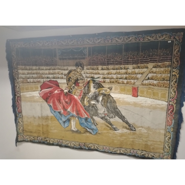 Bull riding Tapestry  - 11x12