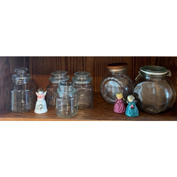 Kitchen Canister Collection 8T w/ Bell Figurines 