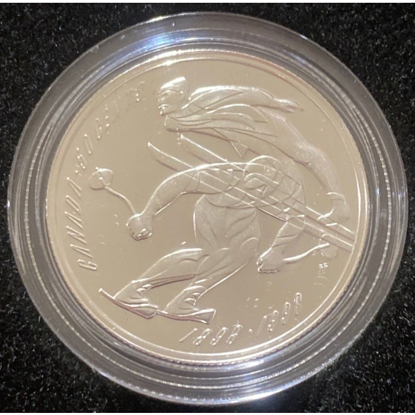  1998 Canada 50 Cent First Ski Racing and Ski Jumping Sterling Silver Coin 92.5% Silver 9.3 Grams