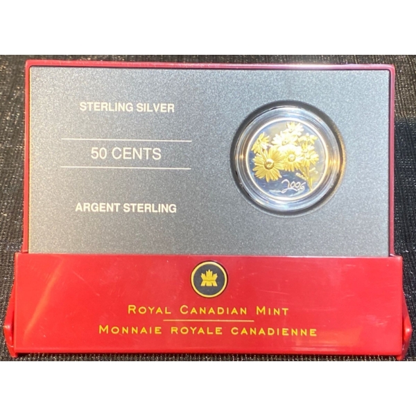 2006 Canadian 50-Cent Golden Daisy 92.5% Silver 9.3 Grams