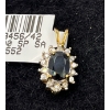 Image 1 : Sapphire, 10K Gold and Diamond Pendant (total weight 1.5g)