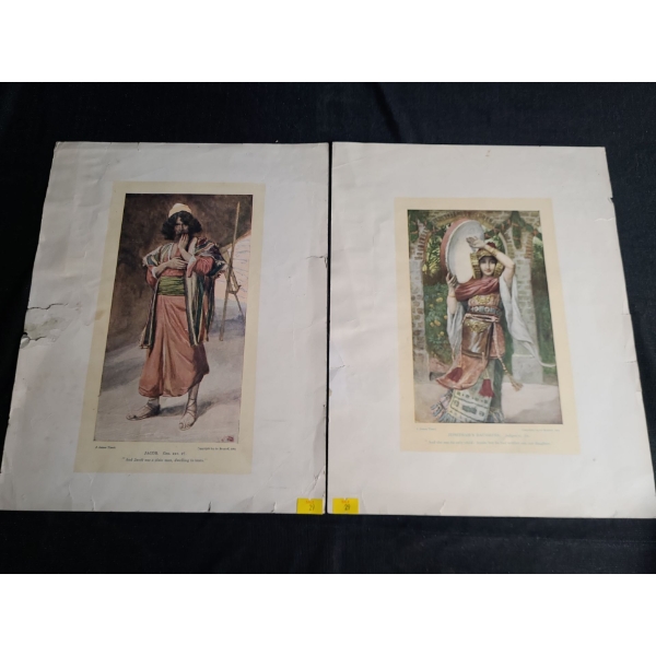 Pair of Prints: Jacob and Jephthah's Daughter 11 X 14, Not Framed 