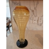 Image 3 : mid-century modern hand-blown amber glass vase + Orrefors Fungi vase in amber-colored art glass
