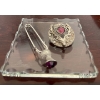 Image 5 : Flameless Pedastol Candle 13T w/ Decorative Crystal & Metal Trinkets 