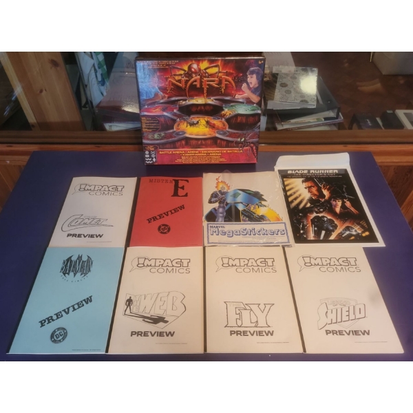 Impact, Batman, Mister E Comic Previews, MegaStickers, Blade Runner Directors Cut & Legend of Nara 
