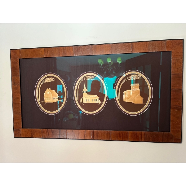 wheat weaving art, professionally framed43”long 24”height
