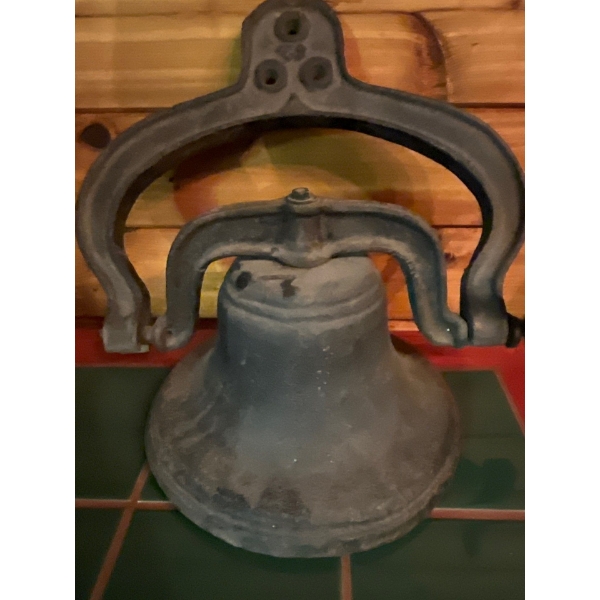 Antique School Bell With Holder H15"W10"