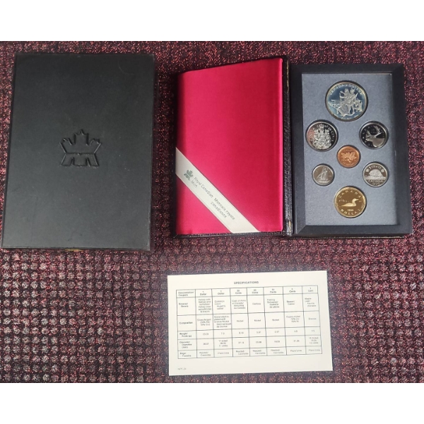1990 Canada Proof Coin Set with Box and COA