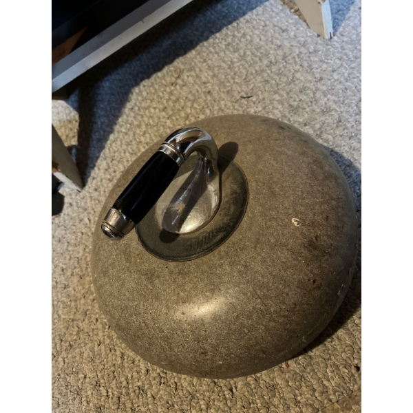  Antique curling rock .