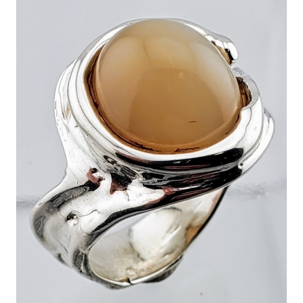 Hand Made Moonstone Ring (11.8 g, 15×12 mm, Size 10)