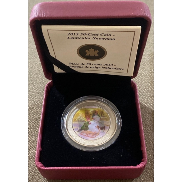2013 50 Cent Lenticular Snowman Coin 