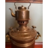 Image 3 : Russian Solid Hand Carved Metal Samovar w/ Metal Kettle  