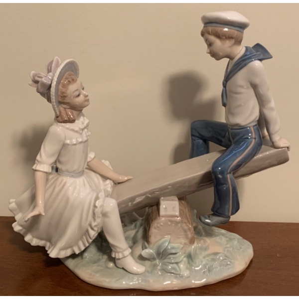 LLADRO Porcelain Sailor Sea Saw Sitch 10x9