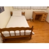 Image 1 : Twin Wood Bed Frame With Turned Details and Matching Wood DesK With Drawers NEED TLC