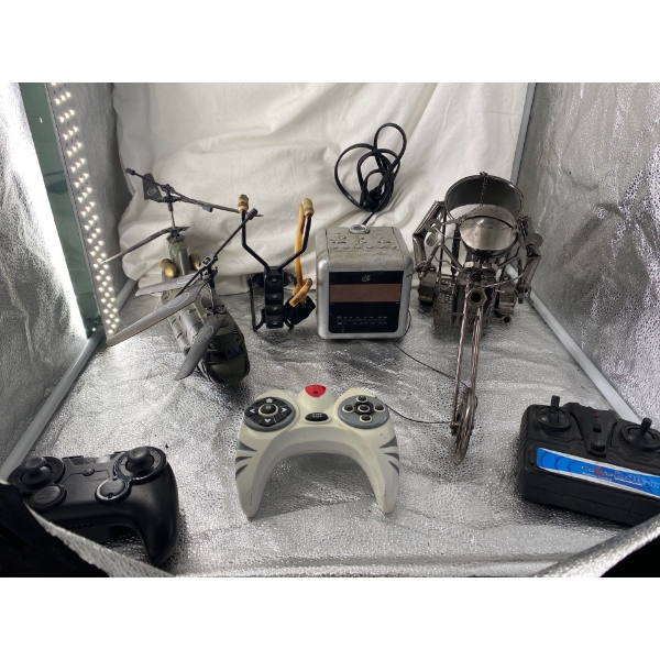 Remote Control Helicopter, Slingshot, & Controllers