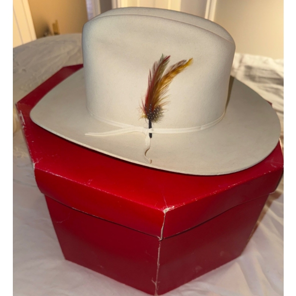 Stetson 4X Beaver Fur Felt Cowboy Hat in Silverberry ft. Cattleman Crown & Feather