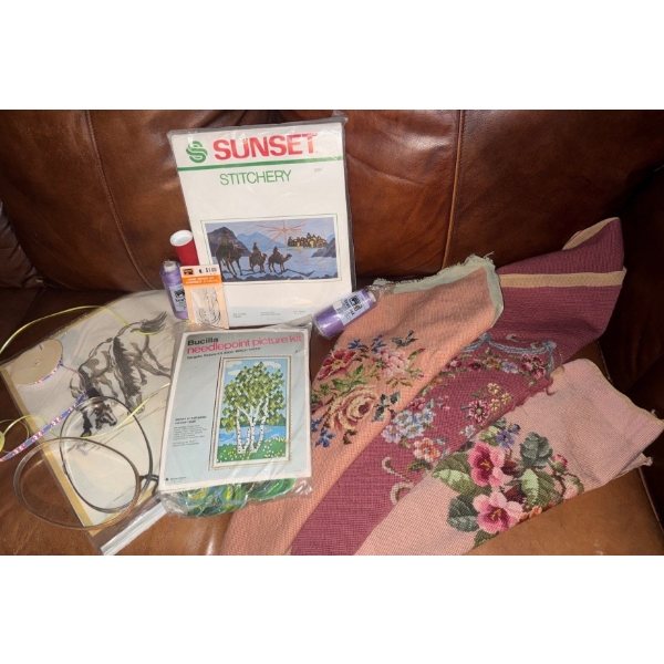 Vintage Stitch Picks - Large Pre Made Tapestrys String Stitch Kits & More