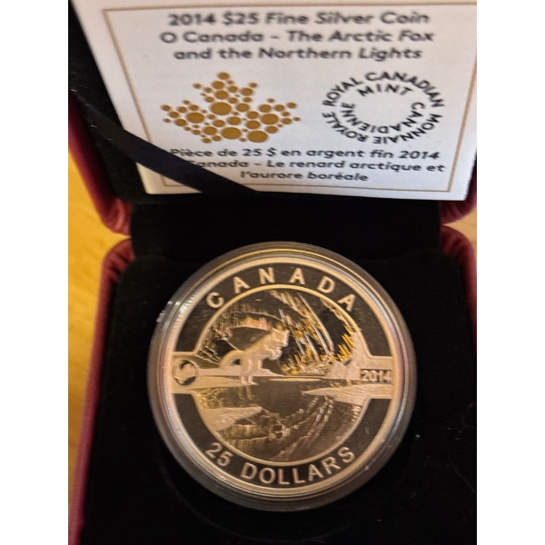 2014 $25 O Canada: The Arctic Fox and the Northern Lights - Pure Silver Coin
SKU: 129101