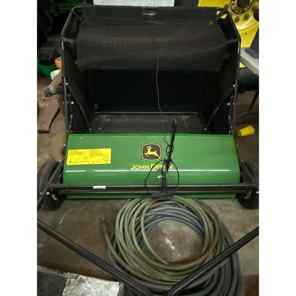 John Deere Tow-Behind Lawn Sweeper 42" wide Sweeping Path- T Handle Dump Cord