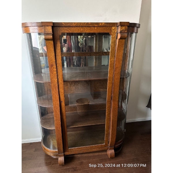 Gorgeous Victorian Oak China Cabinet - 45W, 16D, 62T 
