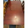 Image 4 : Antique Dining Table w/ Leaf and Six Chairs - Table is 66L, 36D, 30T 