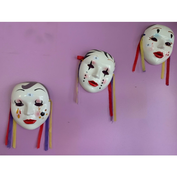 Clown Crew Porcelain Drama Masks - Set of 3