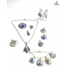 Image 1 :  Collection Of Vintage Dutch Delft Porcelain Costume Jewelry , Necklace, Bracelet, Earrings.