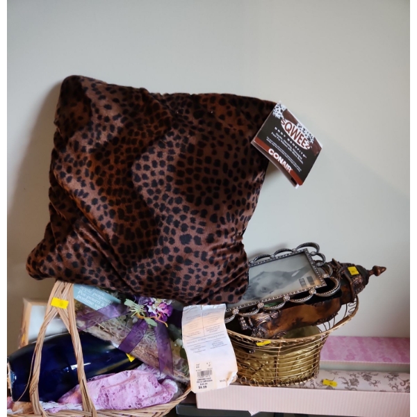 Assorted Decor: Crystal Sauce Boat, Vase 12 T, Frame 4 X 6, Clock 10 T, Drawer Liners and More!