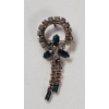Image 5 : Three Vintage Green Gold-Tone Rhinestone Brooches with Green and Clear Stones