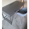 Image 2 : Grey Desk 52 w, 30 h, 23.5 d and Upholstered Desk Chair 25 w, 32 h, 18 d 