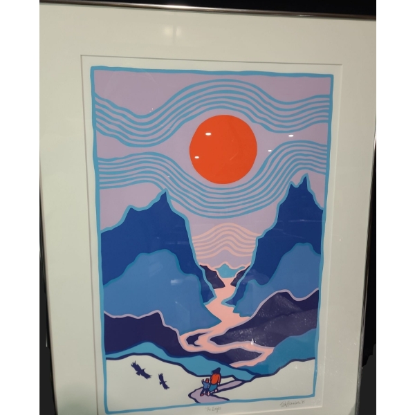 "The Eagles", Artist: Ted Harrison, 136/150, Serigraph Framed Under Glass 23.5 X 32.5 