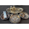 Image 1 : Antique Weighted Sterling Salt & Pepper Shakers w/ Pewter Party Platters & More