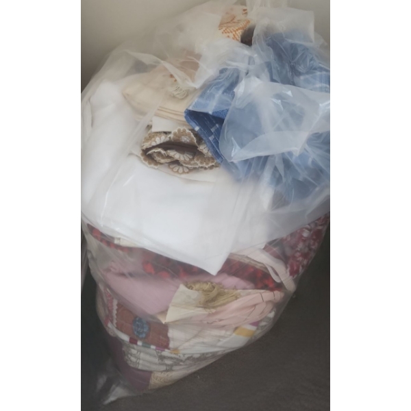 Big Bag of Assorted Table Linens: Tablecloths, Runners, Cloth Napkins and More!