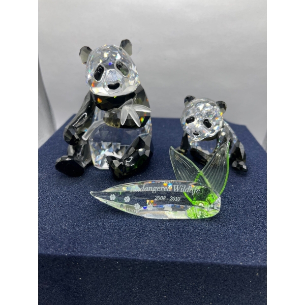 Swarovski Crystal - Endangered Wildlife Panda and Nameplate (with original box) 10cm H