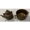 Image 2 : Brass  Antique Decorative Chinese Teapot w/ Made in India Brass Bowl (7W) 