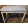 Utility Table with Wooden Legs, Metal Top, and 1 Drawer 40 L,  30 T, 25 W