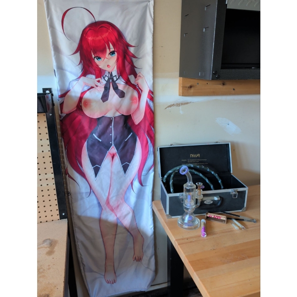 Assorted Cannibas Smoking Accessories w/ Adults Only Rias Gremory Body Pillow Cover 