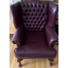 Image 1 : Gorgeous Plum Leather Claw Feet Single Chair, in Great Condition -  33W, 33D, 41T 