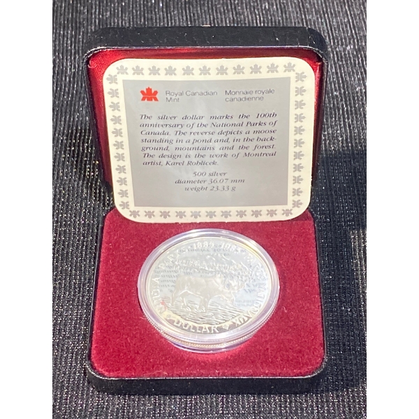 100th Anniversary of the National Parks of Canada Silver Dollar 1985