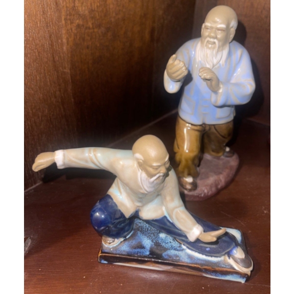 Chinese Porcelain Mudman Shiwan Figurines - Tai Chi 6T