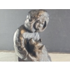 Image 3 : Vintage Signed Sculpture Depicting an Inuit Man and His Loyal Friend ( 13.5"H x 7.5"W)