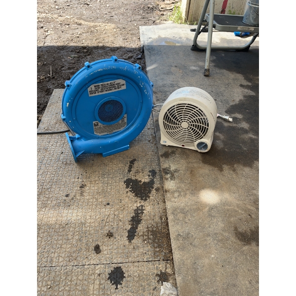 Industrial Blower and Portable Electric Fan Heater Set