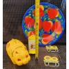 Image 14 : Collection: Hand-Painted Dish, Vintage Piggy Bank, Tin Holder, and Cast Iron Hooks