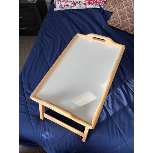 T.V. Table/ Serving Tray- Suitable For Breakfast in Bed w/ Two Back Supports For Home, Office, Or Au