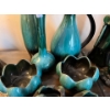 Image 3 : vintage mid-century modern Blue Mountain Pottery two tall water jugs, one vase, two candy dishes, an