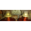 Image 2 : Vintage Ruby Red Flash Hurricane Oil Lamps  (X2) Kerosene Lantern