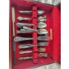 Image 2 : Silver-Plated and stainless steel Flatware Set in Wood Storage Case