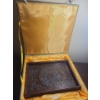 Image 1 : Vintage Chinese Wooden Tea Tray 13.5 X 10 w/ Fabric Covered Box 15.5 X 15 